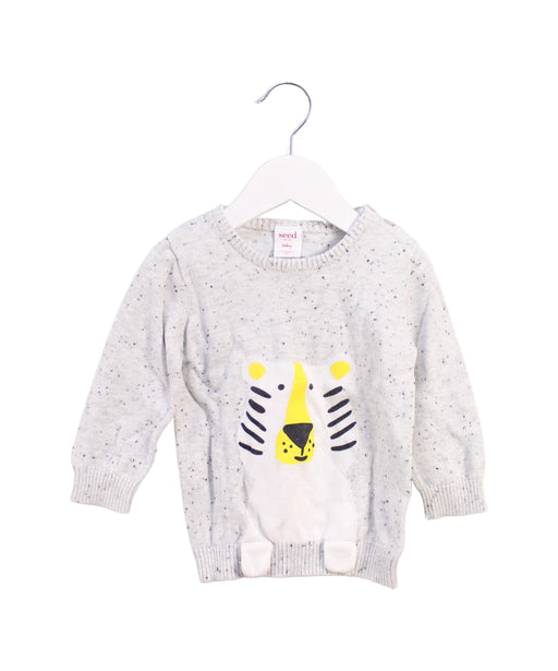 A Grey Crewneck Sweatshirts from Seed in size 6-12M for neutral. (Front View)