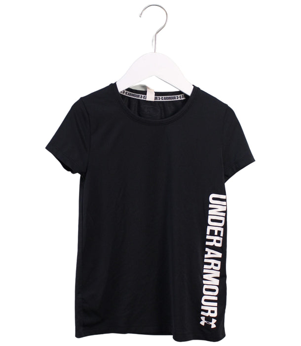 A Black Short Sleeve T Shirts from Under Armour in size 10Y for boy. (Front View)