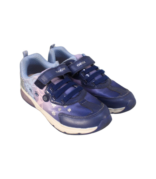 A Blue Sneakers from Geox in size 7Y for girl. (Front View)