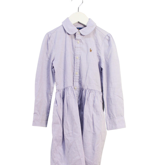 A Purple Long Sleeve Dresses from Ralph Lauren in size 5T for girl. (Front View)