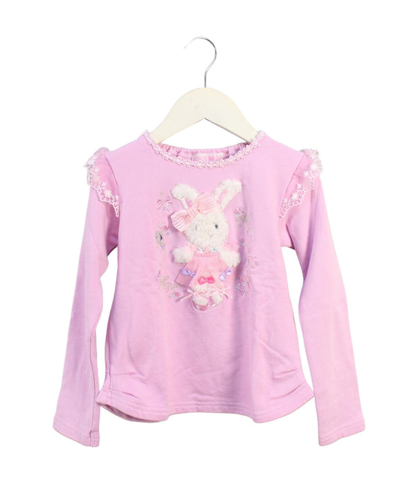A Pink Crewneck Sweatshirts from Mezzo Piano in size 7Y for girl. (Front View)