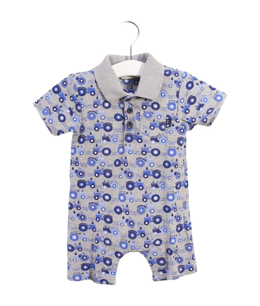 A Blue Short Sleeve Rompers from Jojo Maman Bébé in size 3-6M for boy. (Front View)