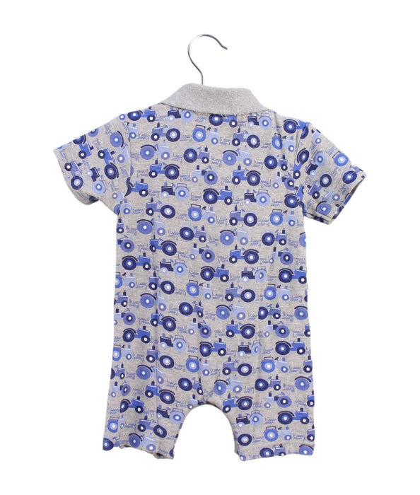 A Blue Short Sleeve Rompers from Jojo Maman Bébé in size 3-6M for boy. (Back View)