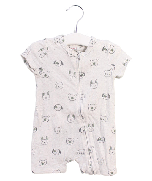 A Grey Short Sleeve Rompers from Seed in size 3-6M for boy. (Front View)
