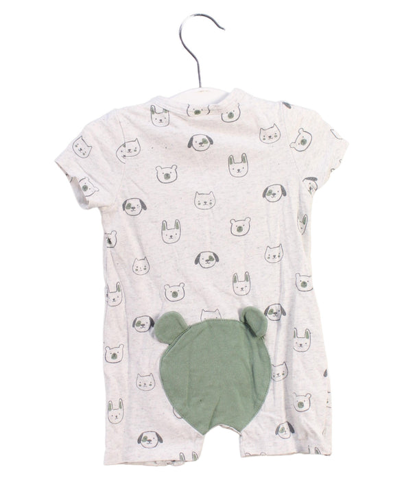 A Grey Short Sleeve Rompers from Seed in size 3-6M for boy. (Back View)