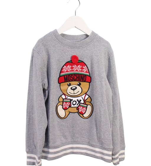 A Grey Crewneck Sweatshirts from Moschino in size 10Y for boy. (Front View)