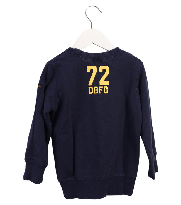 A Navy Crewneck Sweatshirts from Miki House in size 4T for boy. (Back View)