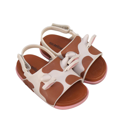 A White Sandals from Mini Melissa in size 18-24M for girl. (Front View)