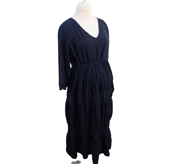 A Navy Long Sleeve Dresses from Mamalicious in size S for maternity. (Front View)