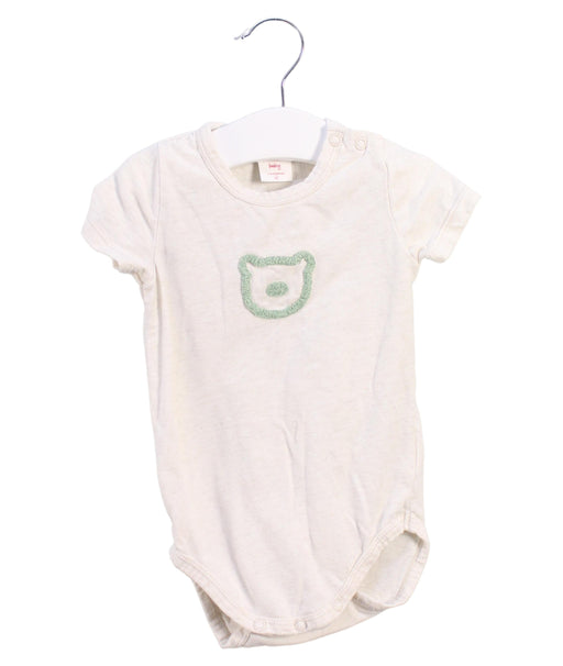 A Beige Short Sleeve Bodysuits from Seed in size 3-6M for neutral. (Front View)