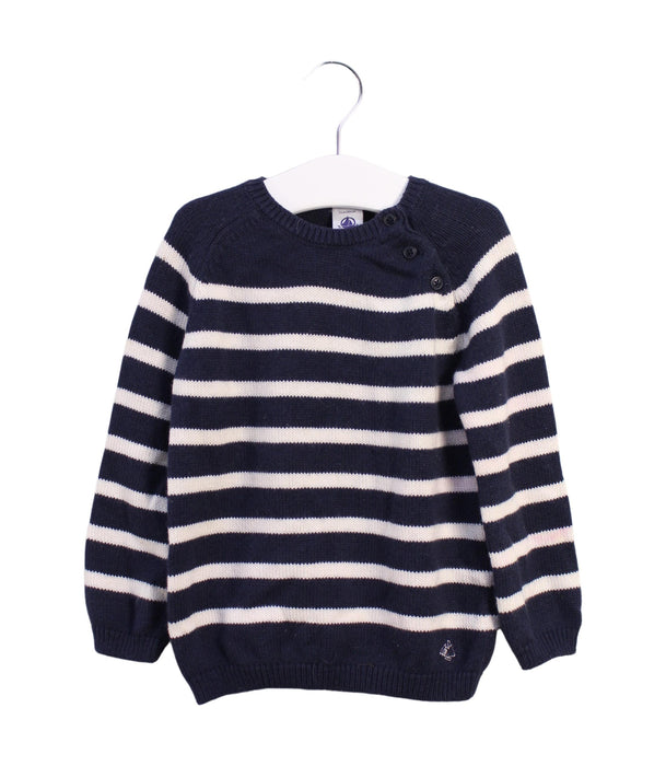 A White Knit Sweaters from Petit Bateau in size 2T for girl. (Front View)