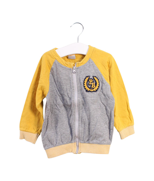 A Grey Zippered Sweatshirts from Petit Bateau in size 2T for girl. (Front View)
