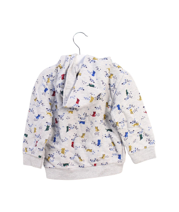 A White Zippered Sweatshirts from Petit Bateau in size 2T for girl. (Back View)