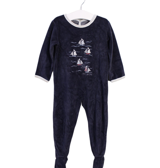 A Blue Onesies from Petit Bateau in size 2T for boy. (Front View)