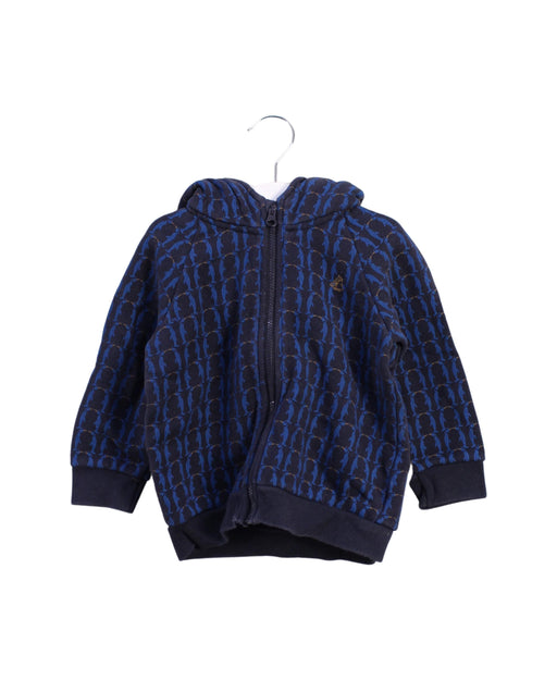 A Black Zippered Sweatshirts from Petit Bateau in size 12-18M for boy. (Front View)