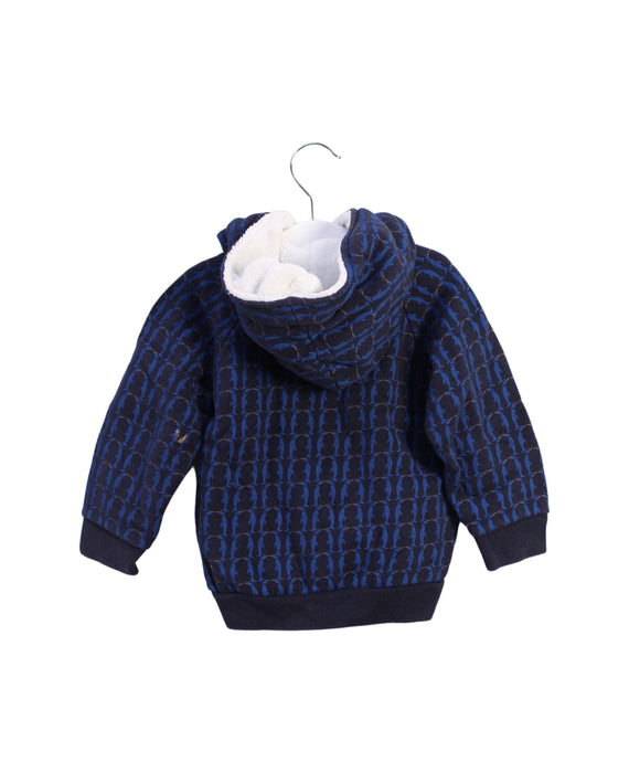 A Black Zippered Sweatshirts from Petit Bateau in size 12-18M for boy. (Back View)