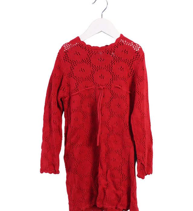 A Red Long Sleeve Dresses from Fred Bare in size 4T for girl. (Front View)