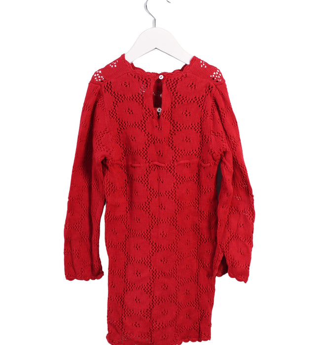 A Red Long Sleeve Dresses from Fred Bare in size 4T for girl. (Back View)