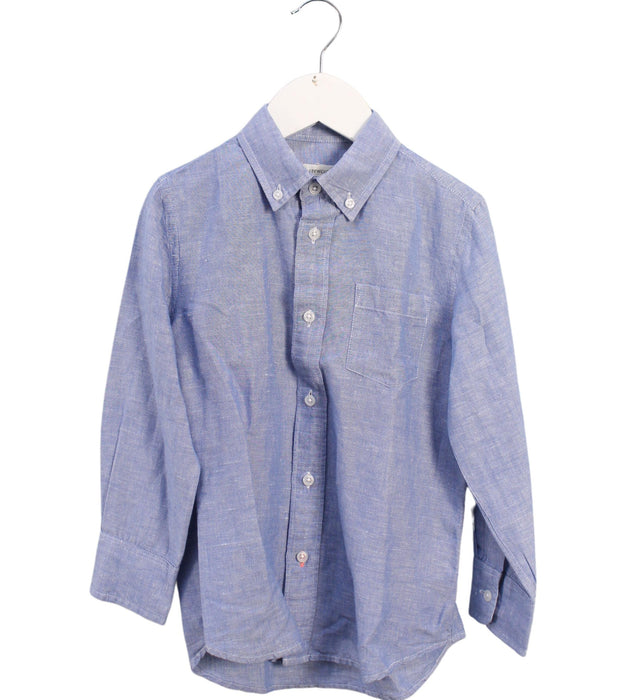 A Blue Shirts from Crewcuts in size 4T for boy. (Front View)