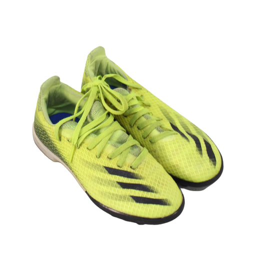 A Yellow Cleats/Soccer Shoes from Adidas in size 9Y for boy. (Front View)