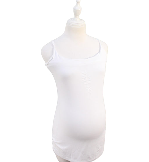 A White Sleeveless Tops from Seraphine in size S for maternity. (Front View)