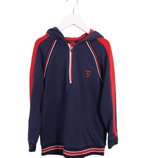 A Blue Zippered Sweatshirts from Ferrari in size 7Y for boy. (Front View)