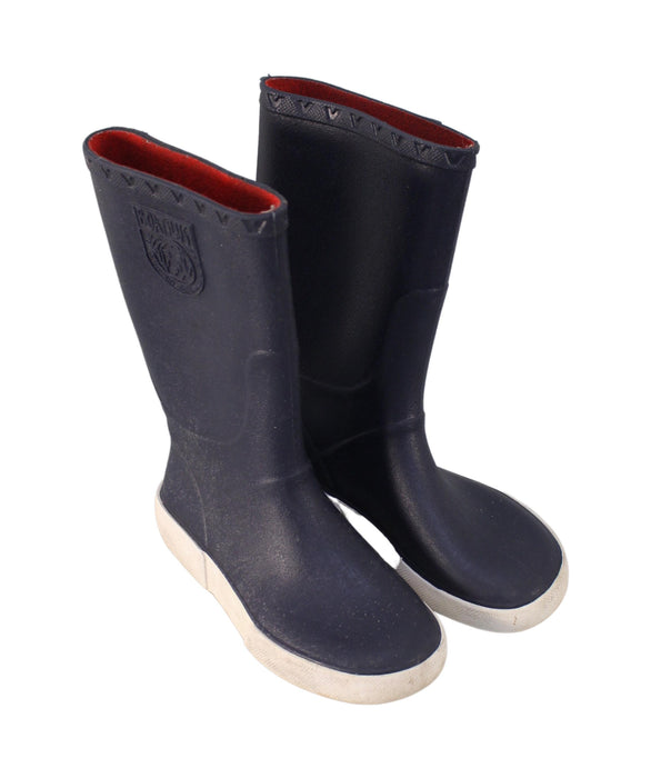 A Navy Rain Boots from BOATILUS in size 5T for boy. (Front View)