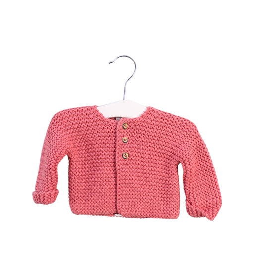 A Pink Cardigans from Petit Bateau in size 0-3M for girl. (Front View)