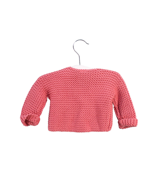 A Pink Cardigans from Petit Bateau in size 0-3M for girl. (Back View)