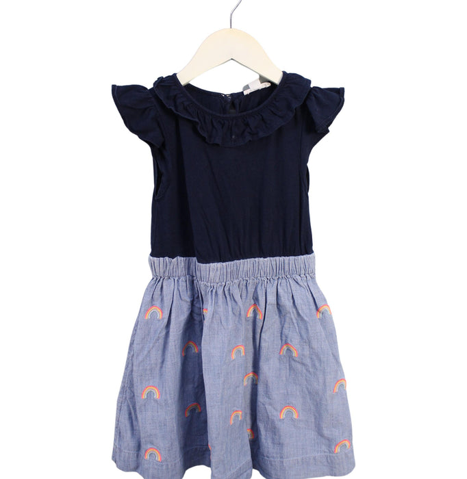 A Navy Short Sleeve Dresses from Crewcuts in size 4T for girl. (Front View)