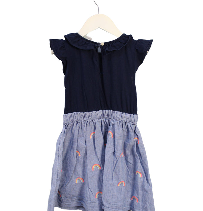 A Navy Short Sleeve Dresses from Crewcuts in size 4T for girl. (Back View)