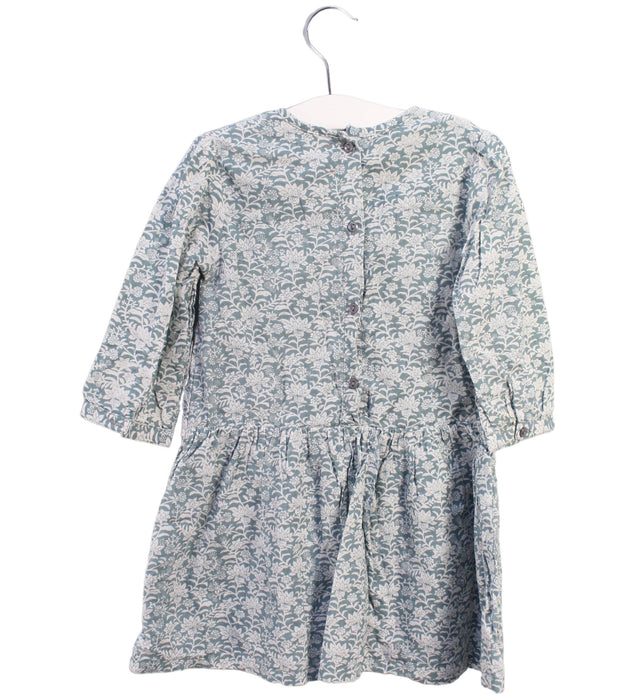 A Green Long Sleeve Dresses from Bonheur du Jour in size 2T for girl. (Back View)