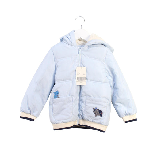 A Blue Puffer/Quilted Jackets from Kingkow in size 4T for boy. (Front View)