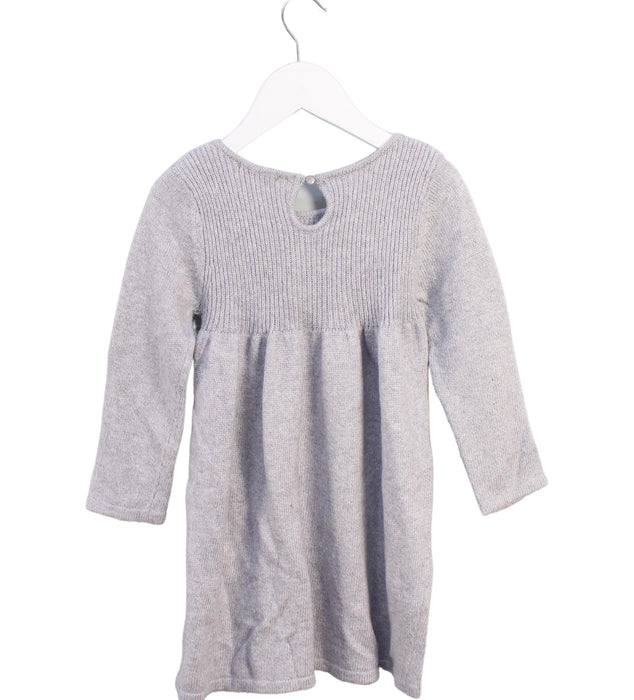 A Grey Sweater Dresses from Jacadi in size 3T for girl. (Back View)