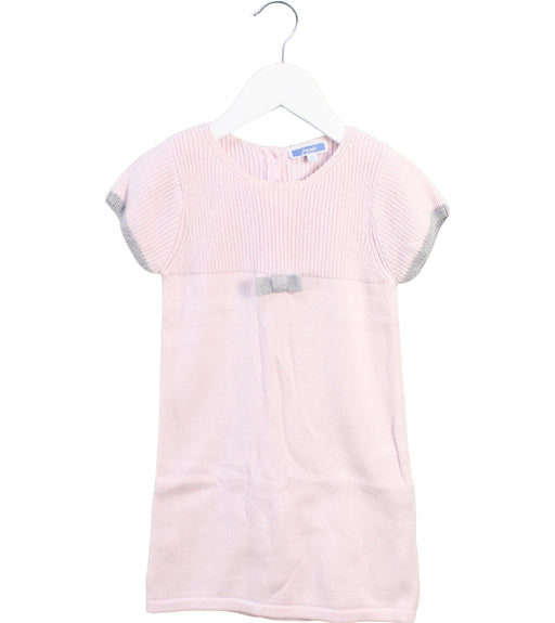 A Pink Short Sleeve Dresses from Jacadi in size 3T for girl. (Front View)