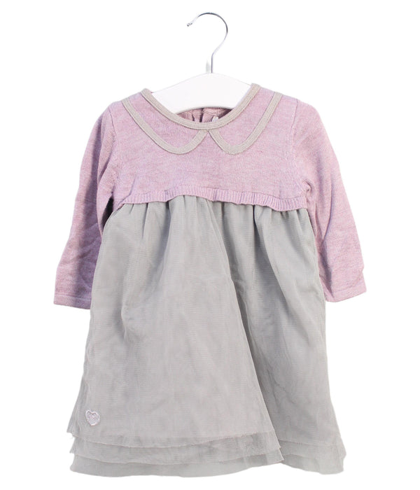 A Pink Long Sleeve Dresses from Chateau de Sable in size 3-6M for girl. (Front View)