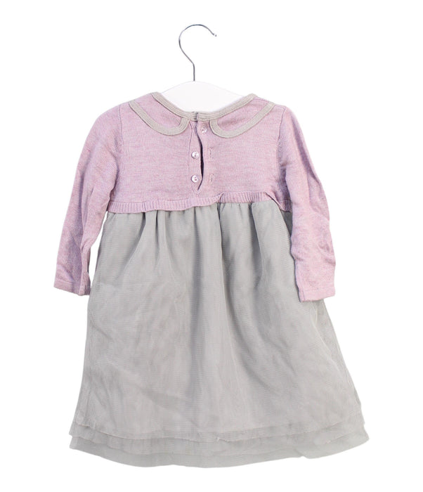 A Pink Long Sleeve Dresses from Chateau de Sable in size 3-6M for girl. (Back View)