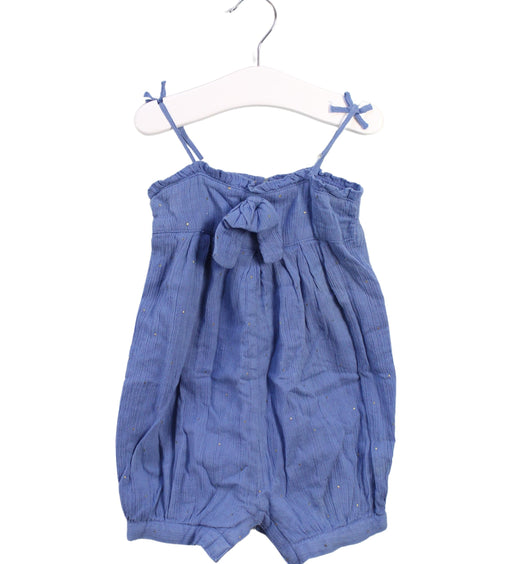 A Blue Sleeveless Rompers from Natalys in size 6-12M for girl. (Front View)