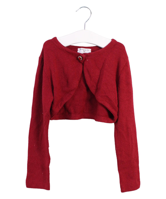 A Burgundy Cardigans from Monnalisa in size 3T for girl. (Front View)