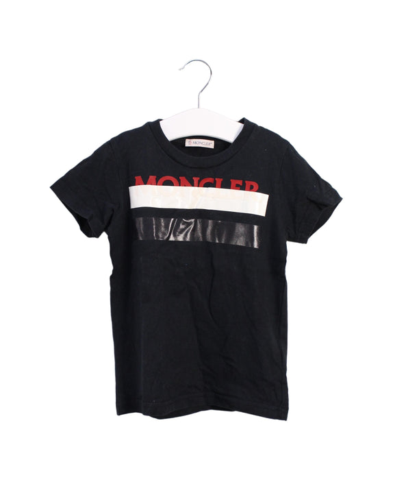 A Black Short Sleeve T Shirts from Moncler in size 4T for boy. (Front View)