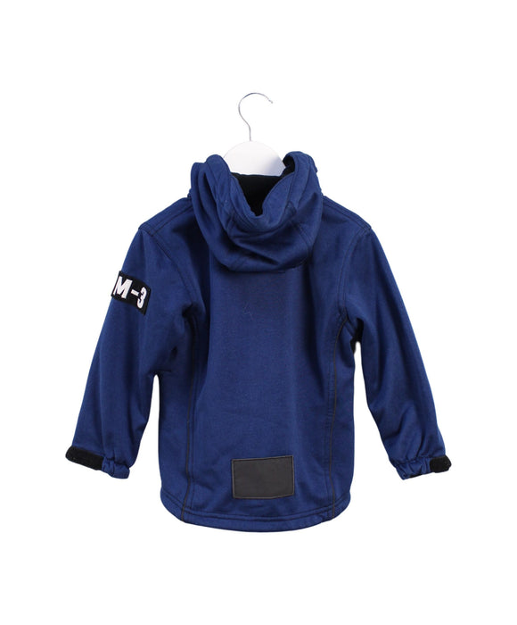 A Blue Lightweight Jackets from Molo in size 3T for boy. (Back View)