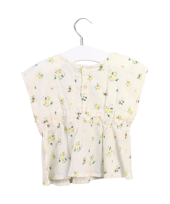 A Yellow Short Sleeve Tops from Emile et Ida in size 2T for girl. (Back View)