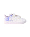 A White Sneakers from Adidas in size 4T for girl. (Back View)