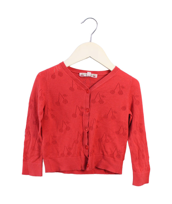 A Red Cardigans from Bonpoint in size 3T for girl. (Front View)