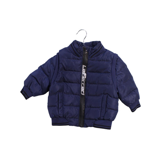 A Navy Puffer/Quilted Jackets from Ferrari in size 6-12M for boy. (Front View)