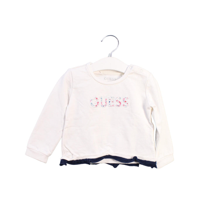 A White Crewneck Sweatshirts from Guess in size 18-24M for girl. (Front View)