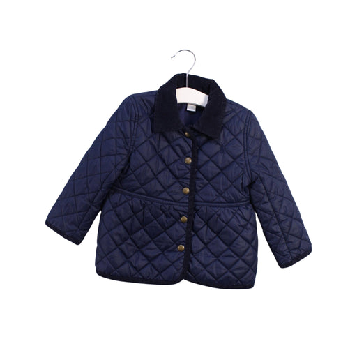 A Navy Puffer/Quilted Jackets from Ralph Lauren in size 12-18M for girl. (Front View)