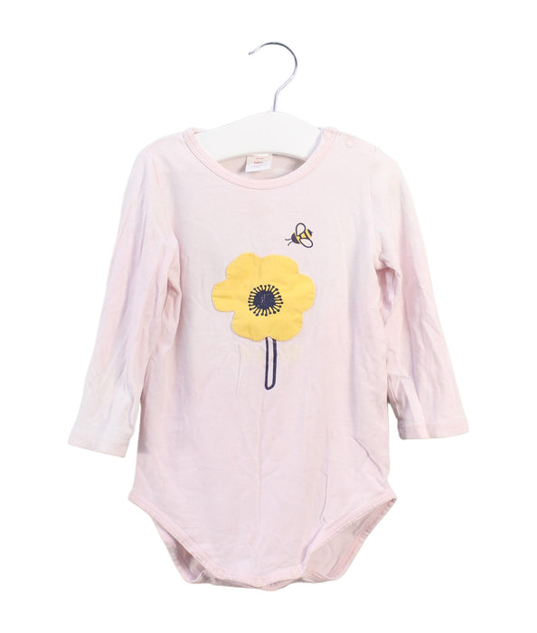 A Pink Long Sleeve Bodysuits from Seed in size 12-18M for girl. (Front View)