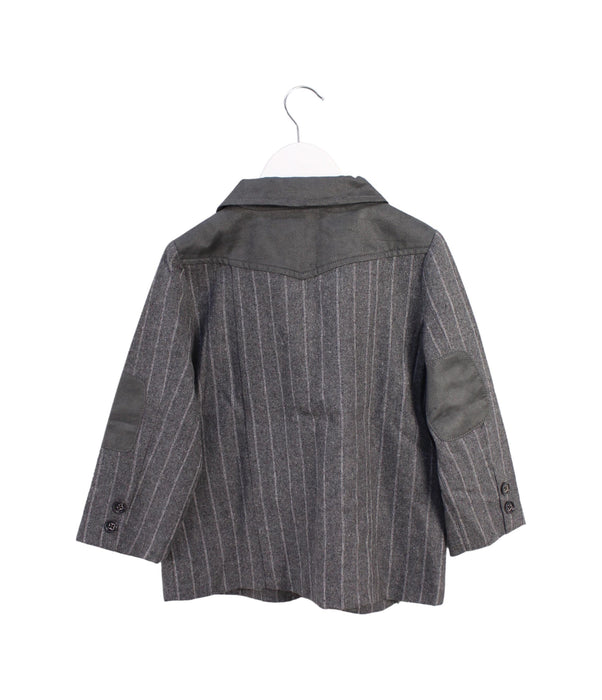 A Grey Coats from Le Petit Pois in size 5T for girl. (Back View)