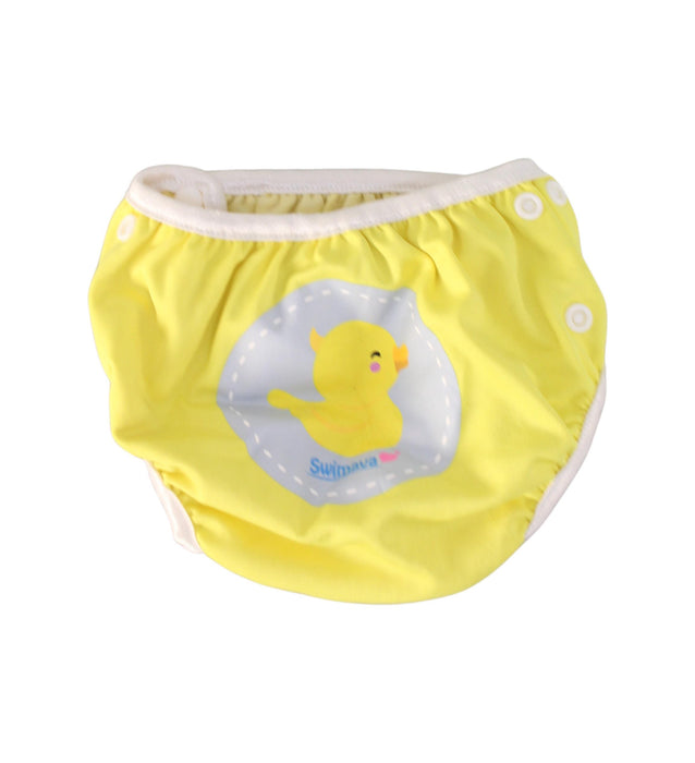 A Yellow Swim Diapers from Swimava in size O/S for neutral. (Front View)